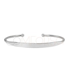 Pulsera semi plana bola final 64mm Plata 925