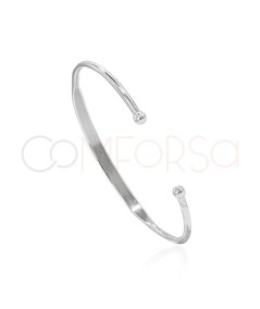 Pulsera semi plana bola final 64mm Plata 925