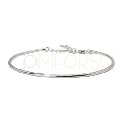 Pulsera rígida tubo 16cm + 4cm Plata 925