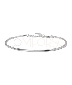 Pulsera rígida tubo 16cm + 4cm Plata 925