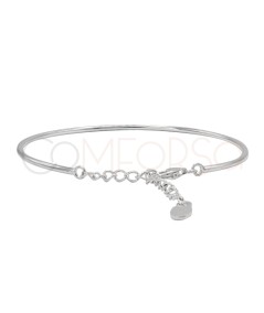 Pulsera rígida tubo 16cm + 4cm Plata 925