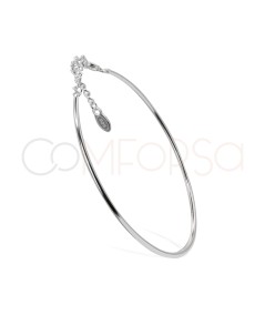 Pulsera rígida tubo 16cm + 4cm Plata 925