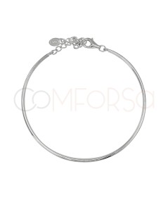 Pulsera rígida tubo 16cm + 4cm Plata 925