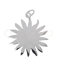 Sterling silver 925 sun pendant with smooth centre 25mm