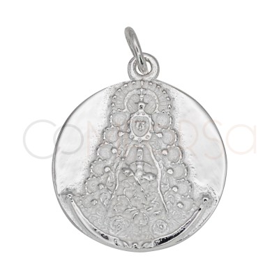 Dije redondo Virgen del Rocío 18mm Plata 925