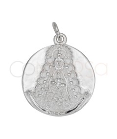 Colgante redondo Virgen del Rocío 18mm Plata 925