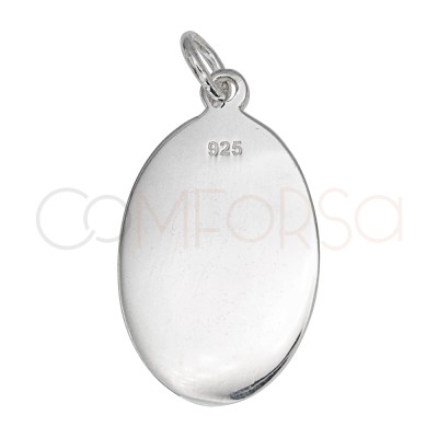 Colgante ovalado Virgen del Rocío 13 x 20mm Plata 925