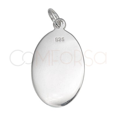 Dije ovalado Virgen del Rocío 13 x 20mm Plata 925