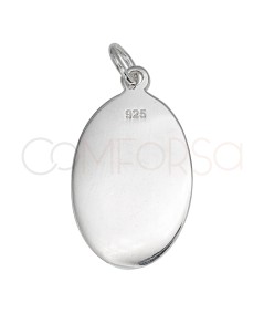 Colgante ovalado Virgen del Rocío 13 x 20mm Plata 925