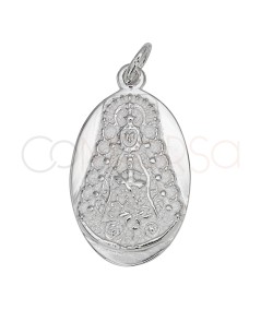 Colgante ovalado Virgen del Rocío 13 x 20mm Plata 925