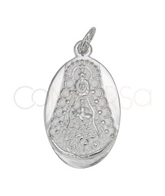 Dije ovalado Virgen del Rocío 13 x 20mm Plata 925