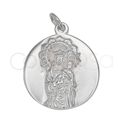 Dije redondo Virgen Almudena 18mm Plata 925