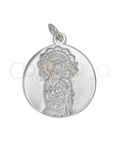 Dije redondo Virgen Almudena 18mm Plata 925