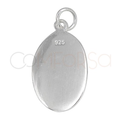 Colgante ovalado Virgen del Pilar 13 x 20mm Plata 925