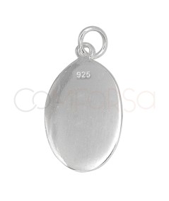 Colgante ovalado Virgen del Pilar 13 x 20mm Plata 925