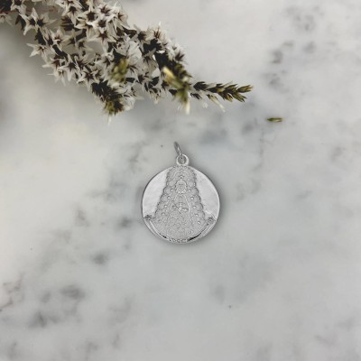 Dije redondo Virgen del Rocío 18mm Plata 925