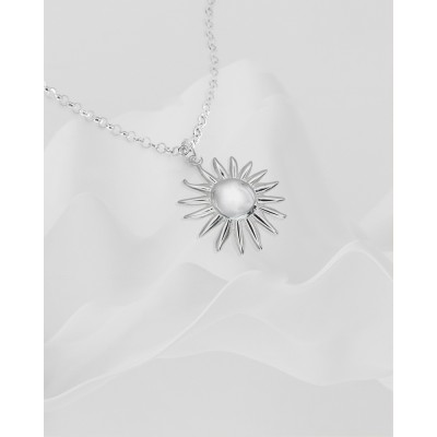 Sterling silver 925 sun pendant with smooth centre 25mm