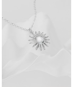 Sterling silver 925 sun pendant with smooth centre 25mm