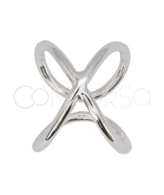 Anillo X de hilo 2mm en Plata 925