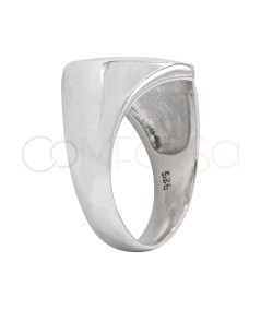 Grabación + Anillo sello corazón 18 x 14mm Plata 925