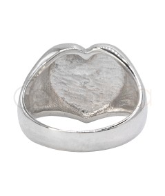 Grabación + Anillo sello corazón 18 x 14mm Plata 925