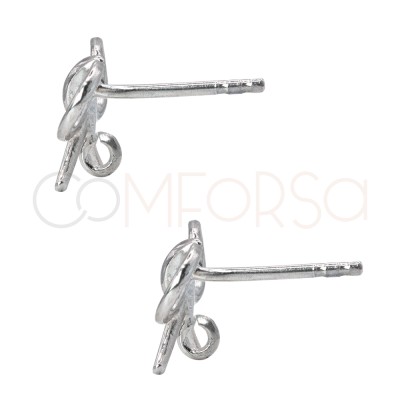 Fornitura de arete lazo con anilla 10 x 10mm Plata 925