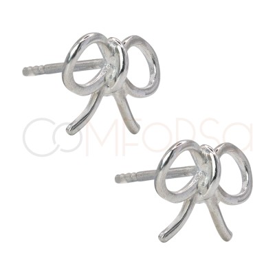 Sterling silver 925 bow shaped earrings 10 x 10mm