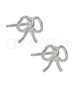 Sterling silver 925 bow shaped earrings 10 x 10mm