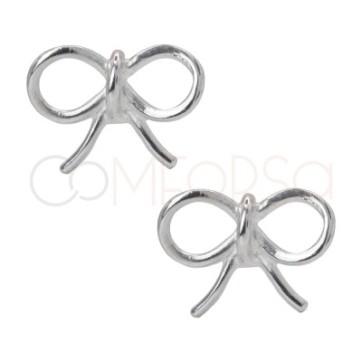 Sterling silver 925 bow shaped earrings 10 x 10mm