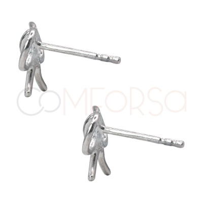 Aretes forma de lazo 10 x 10mm Plata 925