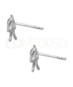 Aretes forma de lazo 10 x 10mm Plata 925