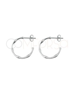 Sterling silver 925 bamboo hoop earrings 12mm