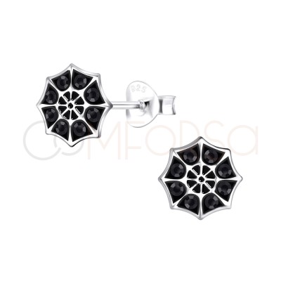 Aretes telaraña 8 x 8mm Plata 925