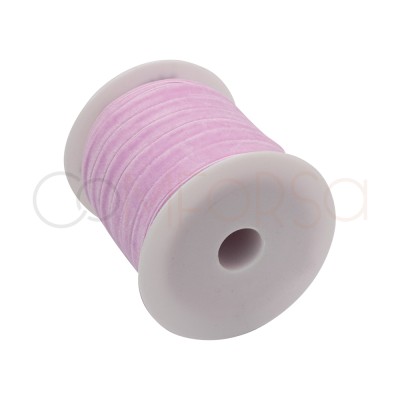 Goma elástica de terciopelo rosa claro 10mm