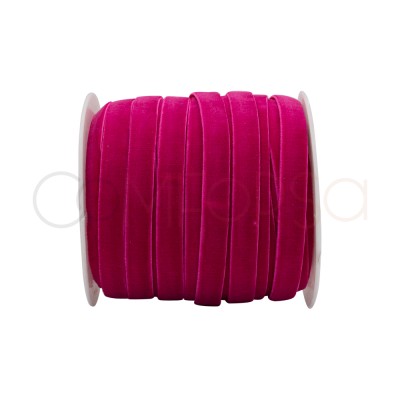 Goma elástica de terciopelo rosa intenso 10mm