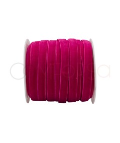 Goma elástica de terciopelo rosa intenso 10mm