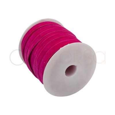 Goma elástica de terciopelo rosa intenso 10mm