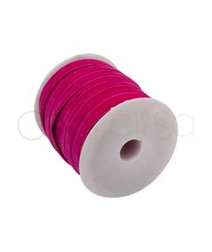 Goma elástica de terciopelo rosa intenso 10mm