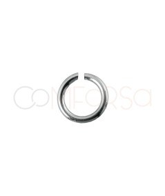 Rhodium-plated sterling silver 925 open jump ring 3mm