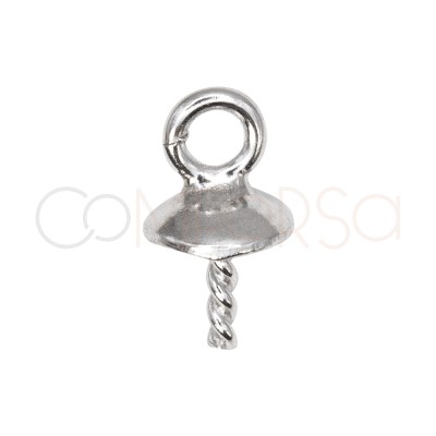 Terminal casquilla con anilla abierta Plata rodiada