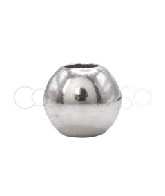 bolita 6 mm (2.4 mm ) plata rodiada