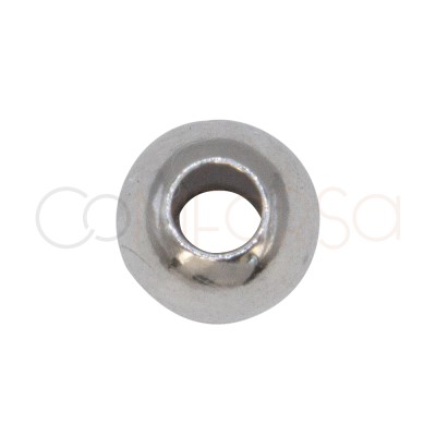 bolita 6 mm (2.4 mm ) plata rodiada