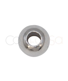 bolita 6 mm (2.4 mm ) plata rodiada