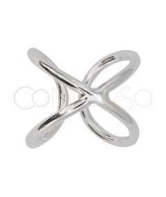 Sortija X de hilo 2mm en Plata 925