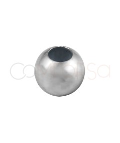 bolita 6 mm (2.4 mm ) plata rodiada