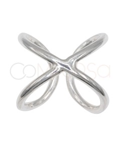 Anillo X de hilo 2mm en Plata 925