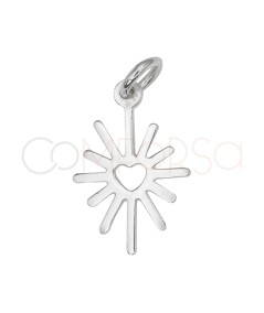 Dije estrella del norte y corazón 10 x 15 mm Plata 925