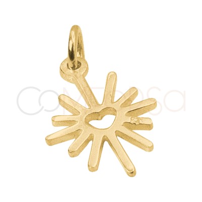 Gold-plated sterling silver 925 North Star & heart pendant 10 x 15mm