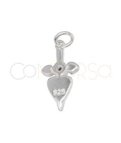 Colgante daga con circonita de corazón rojo XXmm Plata 925