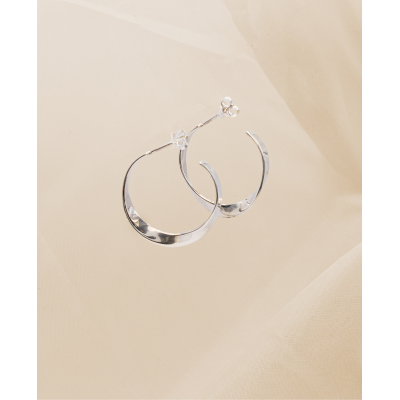 Aretes aros plano retorcido 25mm Plata 925